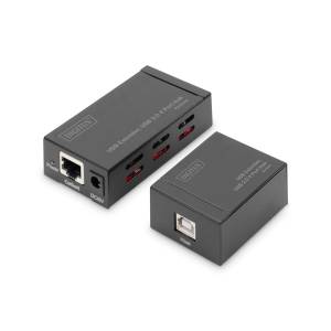 Kabel USB 2.0 A-A przedłużacz UTP 50m + hub USB 2.0 4-portowy Digitus DA-70143