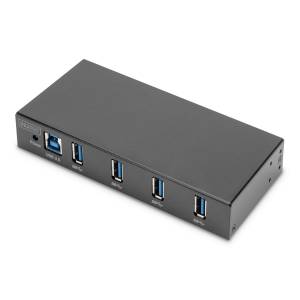 Hub USB 3.0 4-portowy przemysłowy metalowa obudowa aktywny Digitus DA-70257