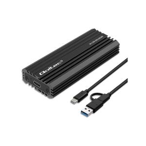 Obudowa SSD M.2 NVMe/SATA USB C 10Gbps Qoltec 52270