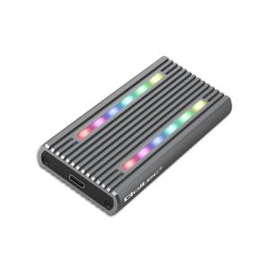 Obudowa SSD M.2 NVMe/SATA USB C 10Gbps RGB LED Qoltec 52272