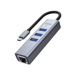 Hub USB-C -> USB 3.0 x 3 RJ45 Gigabit Unitek H1904A