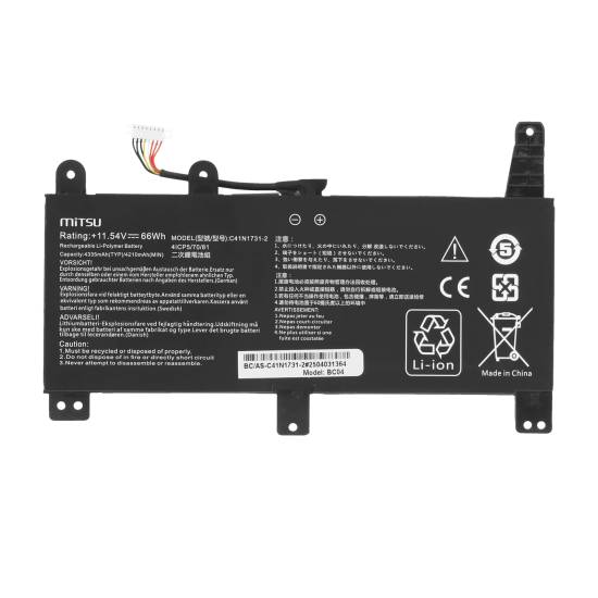 Bateria Mitsu do Asus ROG Strix G512LU G531GU G712LU