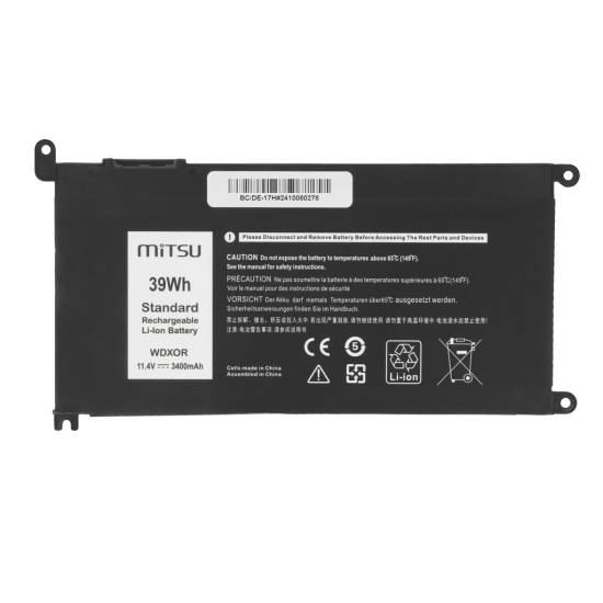 Bateria Mitsu do Dell Vostro 14 (5468) Inspiron 15 (5568) - 3400mAh