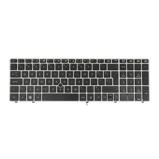 Klawiatura laptopa do HP EliteBook 8560P 8570P srebrna (trackpoint)