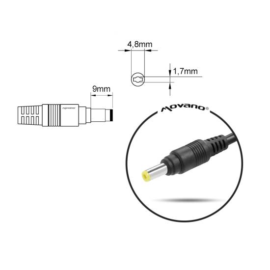 Zasilacz Mitsu 19v 4.74a (4.8x1.7 stożek) 90W do Compaq HP LG