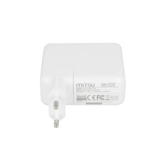 Zasilacz Mitsu 87W USB type C USB-C (white)