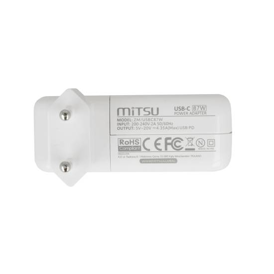 Zasilacz Mitsu 87W USB type C USB-C (white)