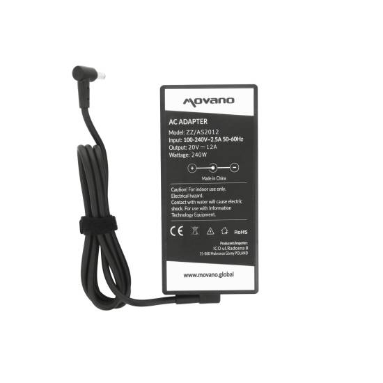 Zasilacz Movano 20v 12a (6.0x3.7 pin) 240W do Asus