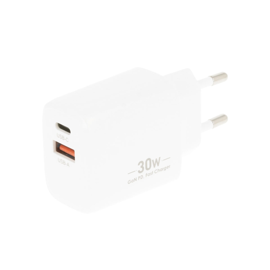 Ładowarka Movano GaN 30W USB-C PD + USB-A (white)