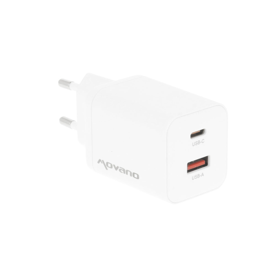 Ładowarka Movano GaN 45W USB-C PD + USB-A (white)