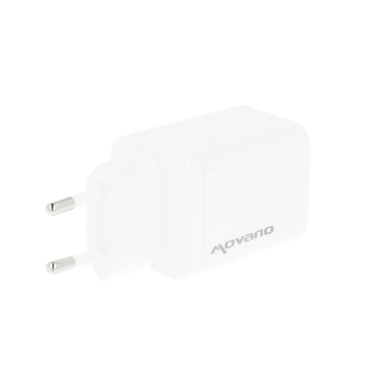 Ładowarka Movano GaN 45W USB-C PD + USB-A (white)