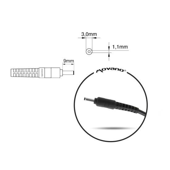 Zasilacz samochodowy Movano 19v 2.37a (3.0x1.1) 45W do Asus Acer