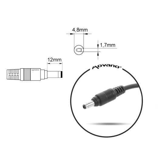 Zasilacz samochodowy Movano 19v 4.74a (4.8x1.7 stożek) 90W do Compaq HP LG