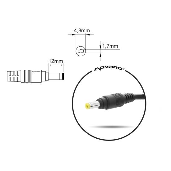 Zasilacz samochodowy Movano 18.5v 3.5a (4.8x1.7) 65W do HP Compaq