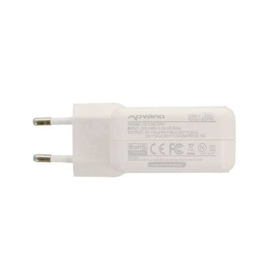 Zasilacz Movano 30W USB type C USB-C (white)