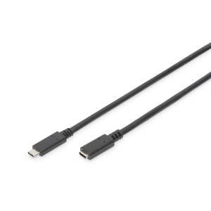 Kabel USB C - USB C 2.0 przedłużacz 1,5m Digitus AK-300210-015-S