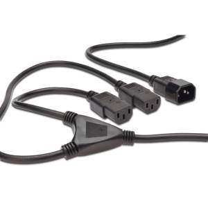 Kabel zasilania C13 x2 - C14 1,7m Digitus AK-440400-017-S