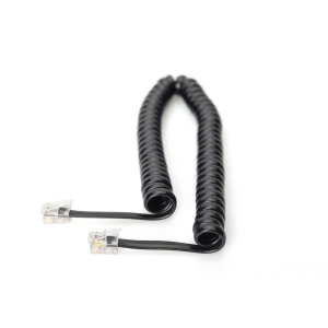 Kabel spiralny do słuchawek telefonicznych RJ10/RJ10 M/M czarny 2m Digitus AK-460101-020-S