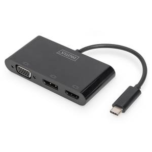 Adapter USB-C -> HDMI 4K + DisplayPort + VGA Digitus DA-70859