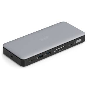 Stacja dokująca USBC 11-portów HDMI 4K x2 RJ45 USB 3.2 x2 USB-C 3.2 x1 zasilacz 150W czytnik kart Digitus DA-70917