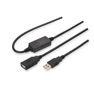 Kabel USB 2.0 A-A przedłużacz 10m aktywny Digitus DA-73100-1