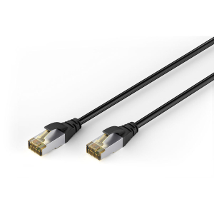 Patch cord S-FTP kat. 6A AWG 26/7 PE zewnętrzny 1,0m czarny Digitus DK-1644-A-010-OD