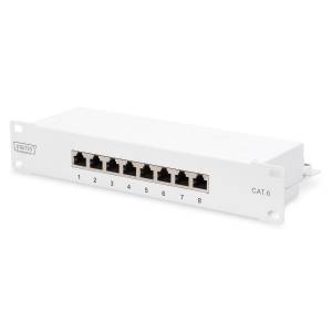 Patch panel 10'' 8x RJ45 kat.6 ekranowany Digitus DN-91608S-G szary