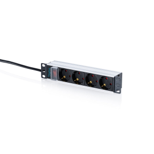 Listwa zasilająca 10" 1U 4-gniazda aluminiowa wyłącznik 2m Digitus DN-95418-S