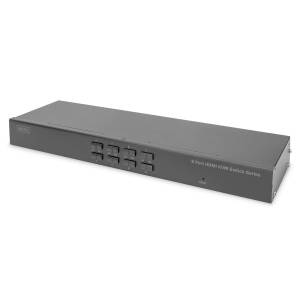Przełącznik KVM HDMI 4K 8-portowy rack 19" Digitus DS-12910