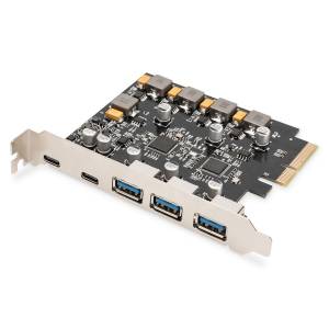 Karta PCI Express USB 3.1 USB-C x2 USB-A x3 Digitus DS-30222