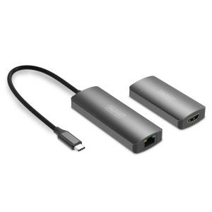 Przedłużacz wideo USB-C - HDMI 4K@120Hz do 30m skrętka kat. 6  Digitus DS-55343