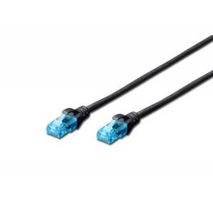 Patch cord UTP kat. 5e 10m czarny Digitus DK-1512-100/BL