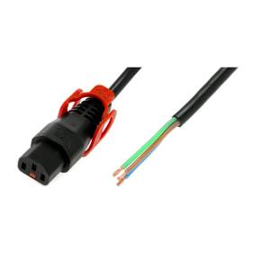 Kabel zasilania C13-open 2,0m IEC lock+ czarny IEC-PC1632
