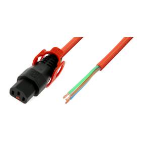 Kabel zasilania C13-open 3,0m IEC lock+ pomarańczowy IEC-PC1529