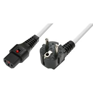 Kabel zasilania C13-Schuko 1,5m IEC lock biały IEC-EL283S