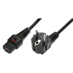 Kabel zasilania C13-Schuko 5,0m IEC lock czarny IEC-EL269S