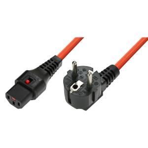 Kabel zasilania C13-Schuko 2,0m IEC lock pomarańczowy IEC-EL247S