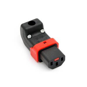 Złącze zasilania C13 IEC LOCK+ rozbieralne kątowe IEC-PA130100DBK