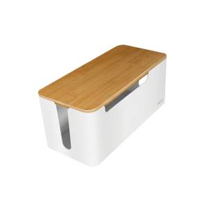 Organizator pudełko na kable 320 x 140 x 130mm białe bambus LogiLink KAB0075