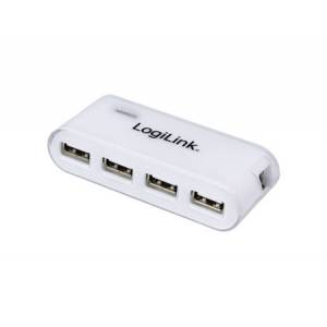 Hub USB2 x4 aktywny LogiLink UA0086 biały