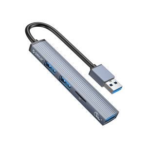 Hub USB 3.0 x1 + USB 2.0 x2 + czytnik micro SD Orico AH-A12F-GY-BP