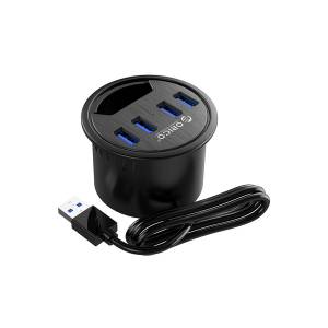 Hub USB 3.1 x 4 na otwór w biurku 5Gbps ORICO DESK-4U-BK-BP