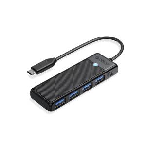 Hub USB-C -> USB 3.0 x4 czarny 5Gbps Orico PAPW4A-C3-015-BK-EP