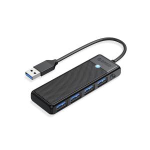 Hub USB 3.0 x4 czarny 5Gbps Orico PAPW4A-U3-015-BK-EP