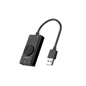 Karta dźwiękowa na USB 3 porty regulacja głośności Orico SC2-BK-BP