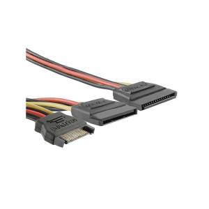 Adapter zasilania Serial ATA SATA męski - rozdzielacz x2 żeński 0,5m Qoltec 27615