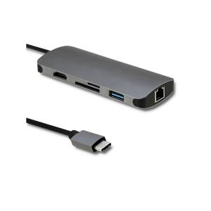 Hub USB-C -> USB 3.0 x1 Gigabit czytnik SD/micro SD HDMI Qoltec 50382