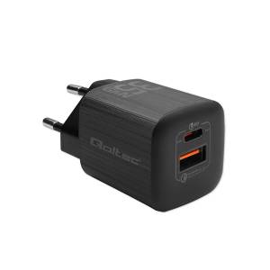 Ładowarka sieciowa GaN USB-C PD USB-A QC 3.0 35W Qoltec 50764 czarna