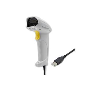 Czytnik kodów kreskowych laser 1D Qoltec 50877 USB biały