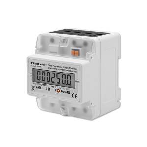 Licznik zużycia energii na szynę DIN trójfazowy 400V LCD 4P Qoltec 50900